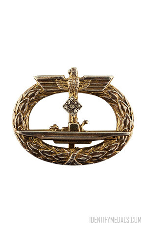 U-Boat Badge with diamonds, reverse.