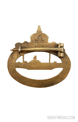 Imperial U-Boat Badge, reverse.