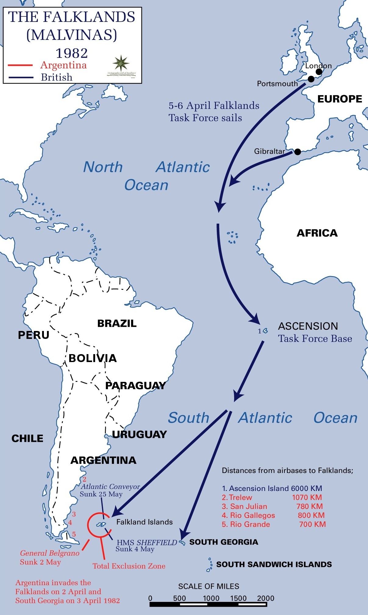 The Falklands War Military Medals From Argentina And The United Kingdom   Falklands Campaign Distances To Bases 1982 