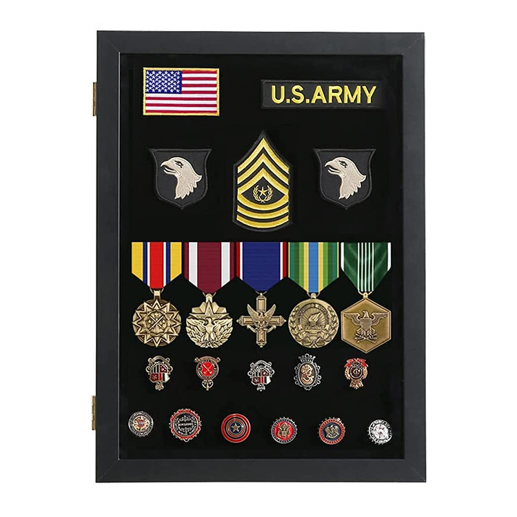 Pin Display Case 98% UV With Glass Door for Military Medals, Beach