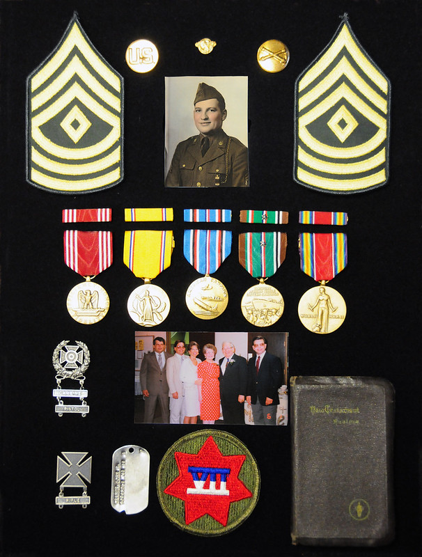 A photo of military memorabilia and personal items from World War II veteran John Graber. Image courtesy of North Dakota National Guard via Flickr Commons.